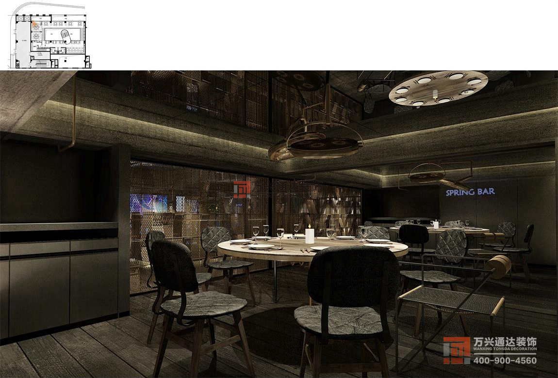 北京萬興通達(dá)辦公裝修項(xiàng)目-春光巷電影主題餐廳裝修效果圖