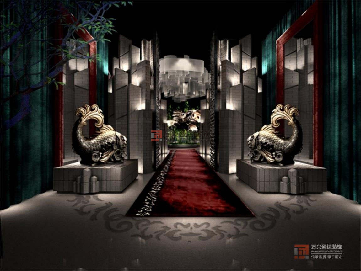 北京萬興通達辦公裝修項目-沸騰魚鄉(xiāng)世貿(mào)天街店裝修效果圖