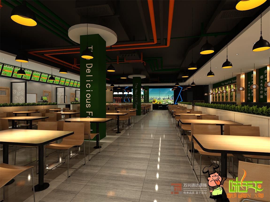 北京萬興通達(dá)辦公裝修項(xiàng)目-味天下美食城裝修效果圖