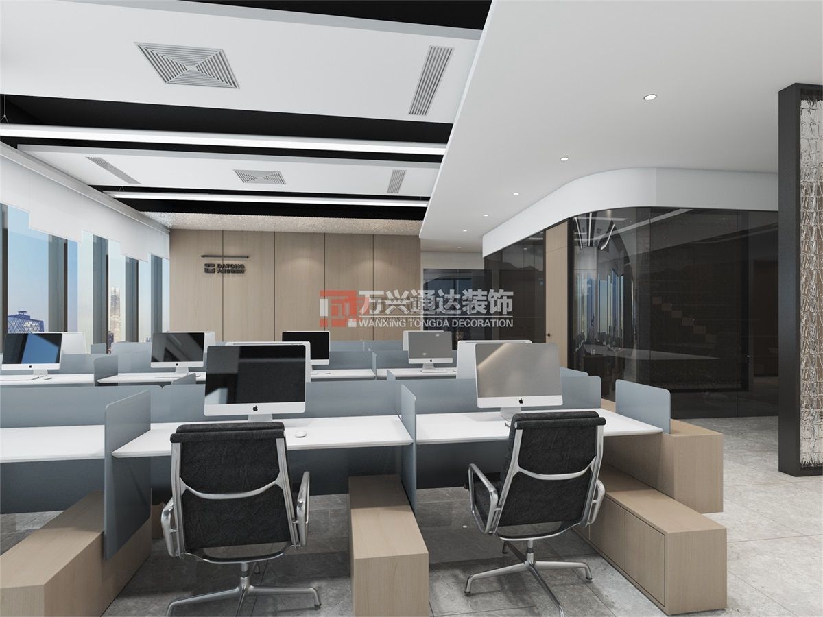 北京萬(wàn)興通達(dá)辦公裝修項(xiàng)目-某保險(xiǎn)北京分公司職場(chǎng)辦公室裝修效果圖