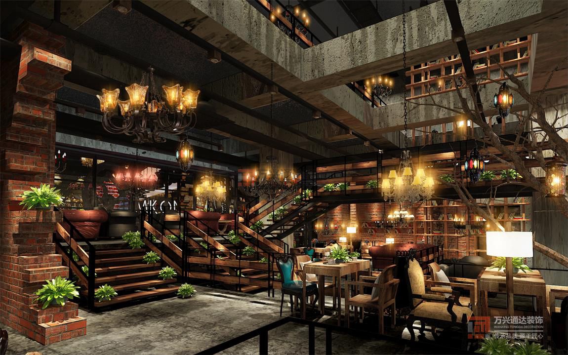 北京萬興通達(dá)辦公裝修項目-咖啡灣咖啡廳裝修效果圖