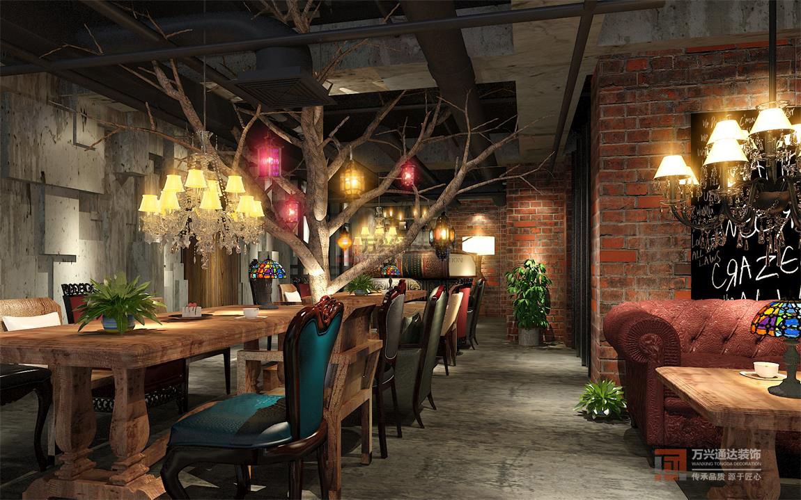 北京萬興通達(dá)辦公裝修項目-咖啡灣咖啡廳裝修效果圖