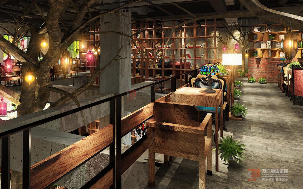 北京萬興通達(dá)辦公裝修項目-咖啡灣咖啡廳裝修效果圖