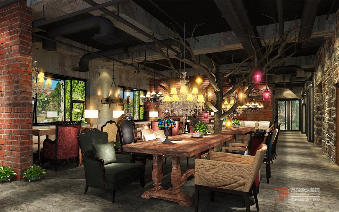 北京萬興通達(dá)辦公裝修項目-咖啡灣咖啡廳裝修效果圖