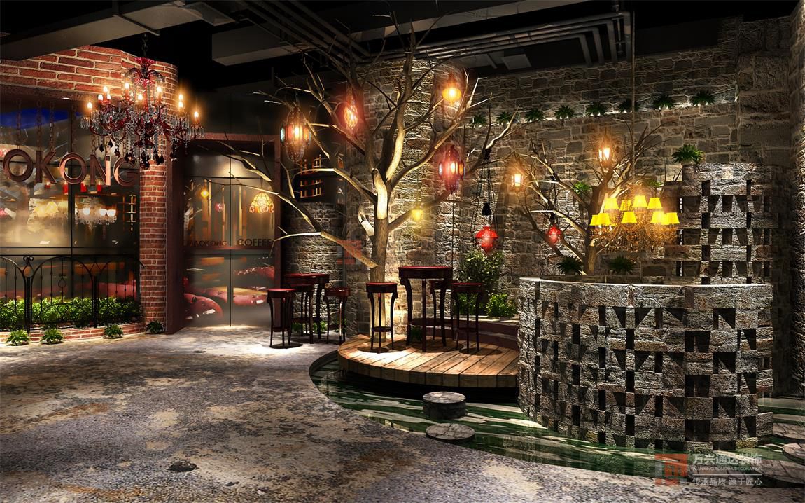 北京萬興通達(dá)辦公裝修項目-咖啡灣咖啡廳裝修效果圖
