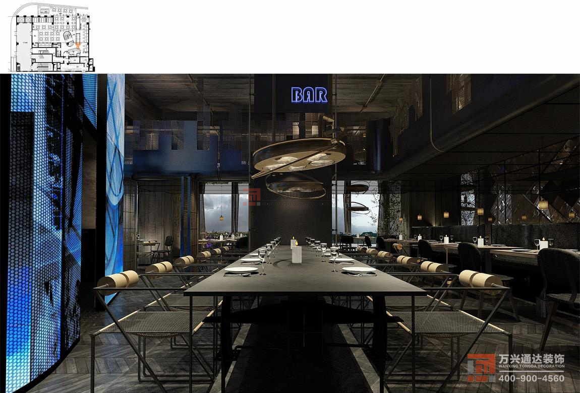 北京萬興通達(dá)辦公裝修項(xiàng)目-春光巷電影主題餐廳裝修效果圖