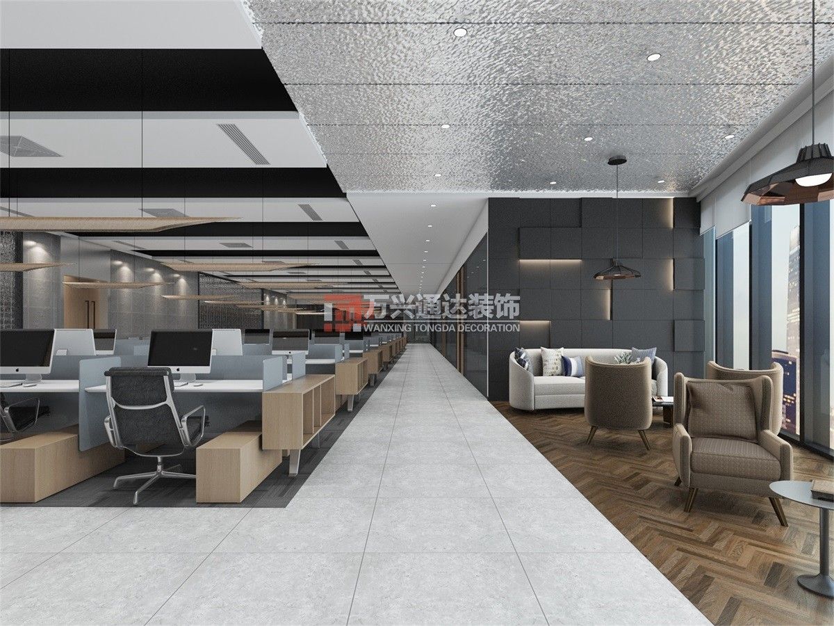 北京萬(wàn)興通達(dá)辦公裝修項(xiàng)目-某保險(xiǎn)北京分公司職場(chǎng)辦公室裝修效果圖